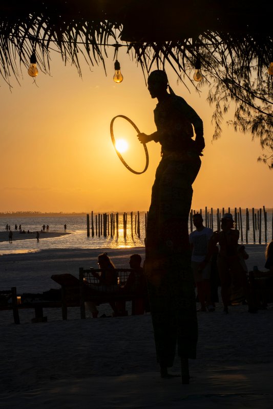 Kae plaža, zalazak sunca, Zanzibar