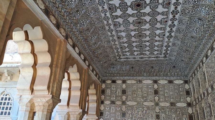 Plafon sa ukrašenim uzorkom, Agra fort