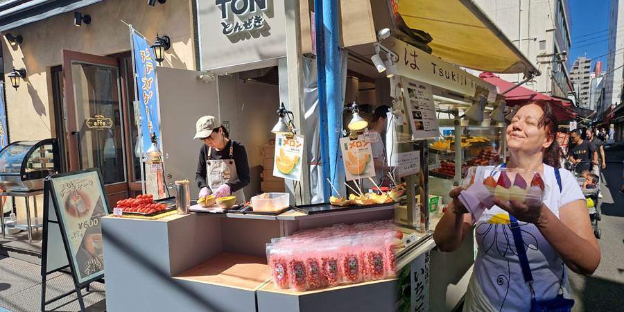 People at a food stand