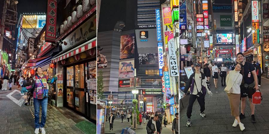 A collage of a city