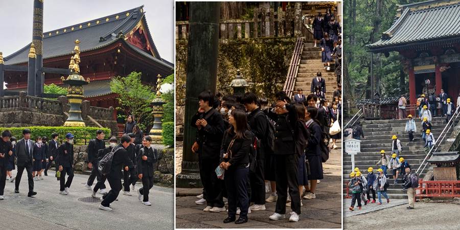A group of people in black uniforms