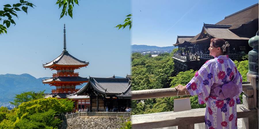Kimona, Kjoto, Kiomizudera, Japan