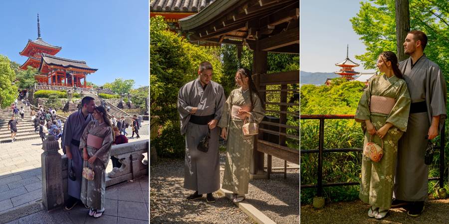 Kimona, Kjoto, Kiomizudera, Japan